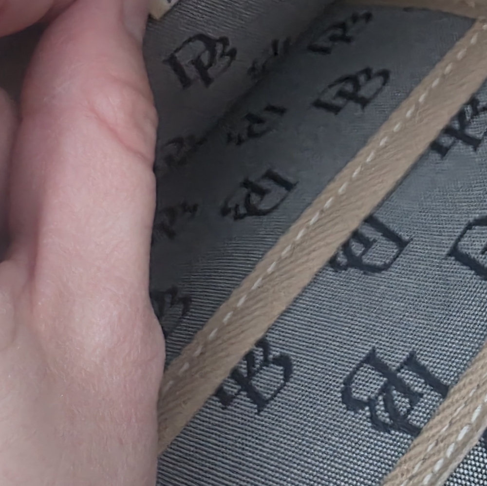 Dooney & Bourke Gray and Brown Tote Bag with Leather Trim - Picture 5 of 7